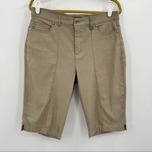 Simon Chang Denim Bermuda Short Khaki Color 12 EUC!